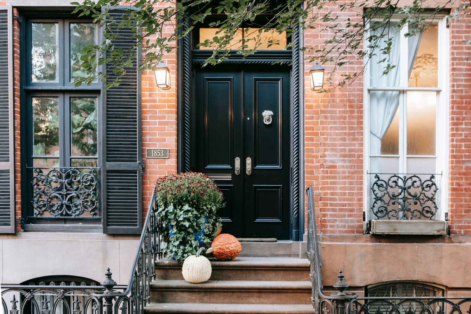 Brick front steps of a Philadelphia row home